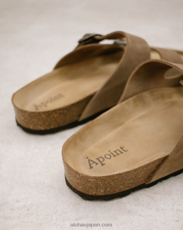 Alohas42TFH564 女性 アットホームなストラップ - ブラウンレザーサンダル