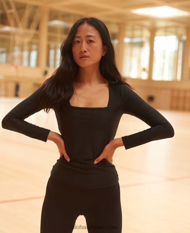 Alohas42TFH621 女性 コア - 黒の長袖トップ