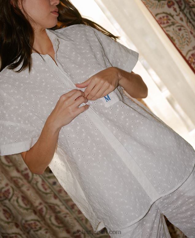 Alohas42TFH637 女性 blanca - 白いパジャマトップ