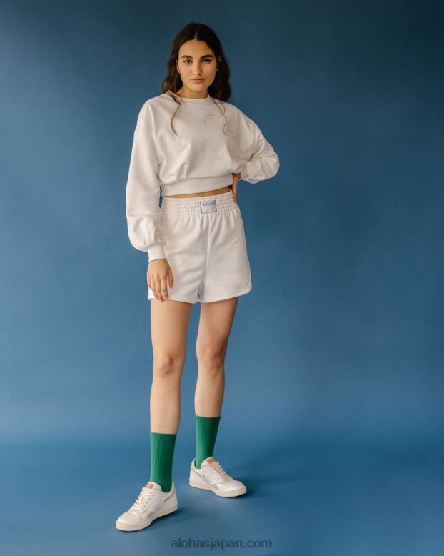 Alohas42TFH776 女性 ロッキー - 白いコットンショーツ