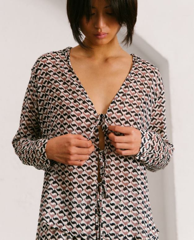 Alohas モノグラムブラックナツメグ 42TFH1009 女性 噂 - 黒と茶色のトップ