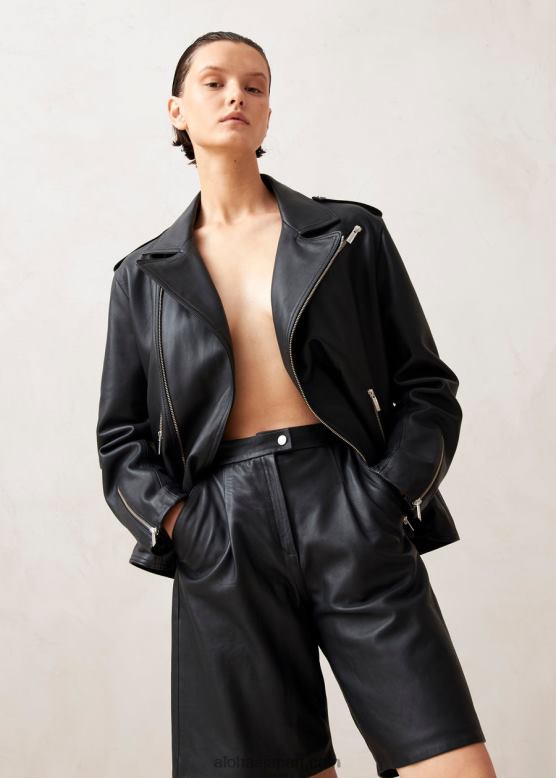 Alohas 黒 42TFH1020 女性 トゥールーズ - 黒のレザーショートパンツ