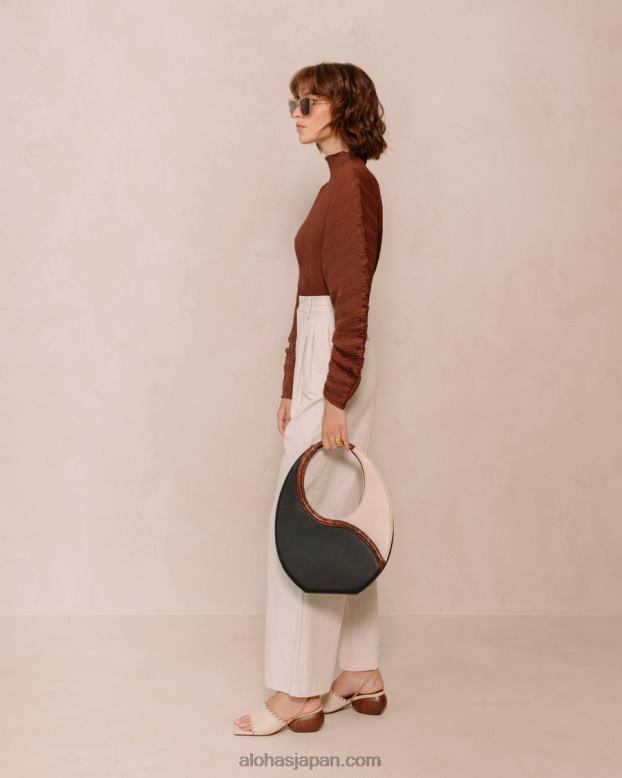 Alohas ブラッククリーム 42TFH1036 女性 the o venti indo - 黒と白のレザーバッグ