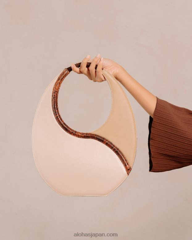 Alohas クリームストーンベージュ 42TFH1037 女性 the o venti indo - ホワイトとベージュのレザーバッグ