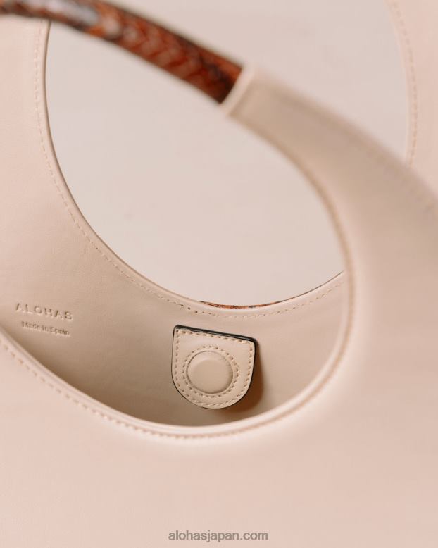 Alohas クリームストーンベージュ 42TFH1037 女性 the o venti indo - ホワイトとベージュのレザーバッグ