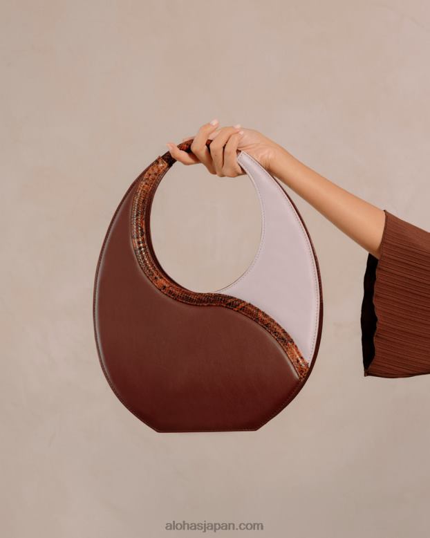 Alohas ワイン ブルゴーニュ スモーキー モーヴ 42TFH1038 女性 the o venti indo - ブラウンとモーブのレザーバッグ