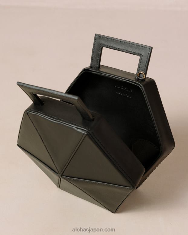 Alohas 黒 42TFH1043 女性 K - ブラックレザーハンドバッグ