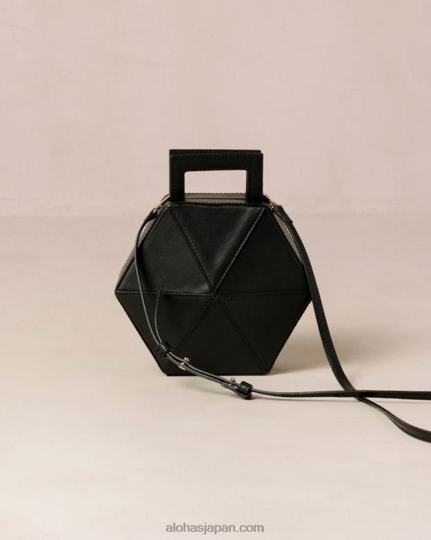 Alohas 黒 42TFH1043 女性 K - ブラックレザーハンドバッグ