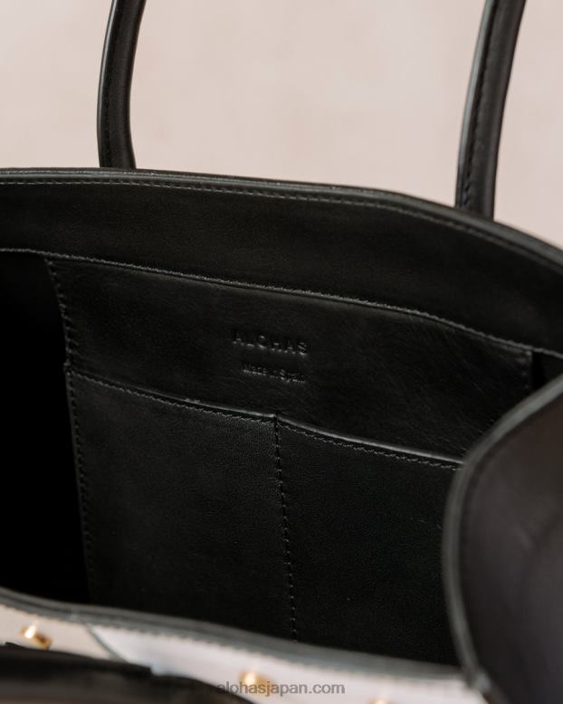 Alohas スカッキブラックシルバーブライトホワイト 42TFH1050 女性 the w scacchi - ブラックマルチカラーレザーバッグ