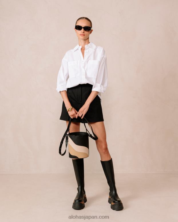 Alohas 万華鏡ブラックストーンベージュプリント 42TFH1051 女性 the u venti カレイドスコープ - マルチカラー レザー ハンドバッグ
