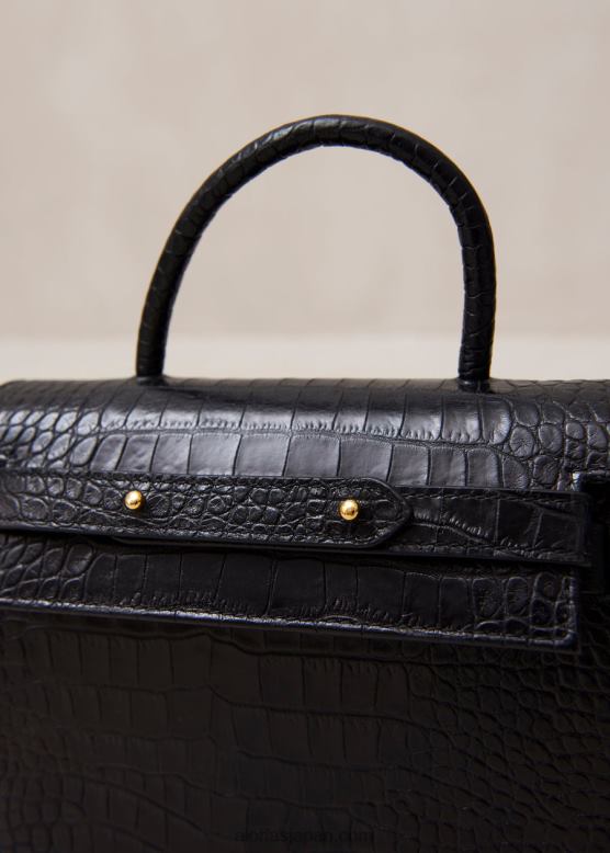 Alohas 黒 42TFH1063 女性 the m exotic - ブラックレザーハンドバッグ