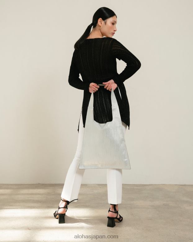 Alohas プリーツシマーシルバー 42TFH1072 女性 l プリーツ シマー - シルバー レザー ハンドバッグ