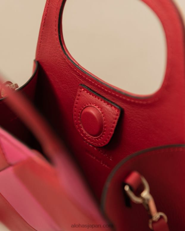 Alohas スカッキ リップスティック レッドマゼンタ 42TFH1074 女性 a scacchi - 赤とピンクの市松模様のハンドバッグ