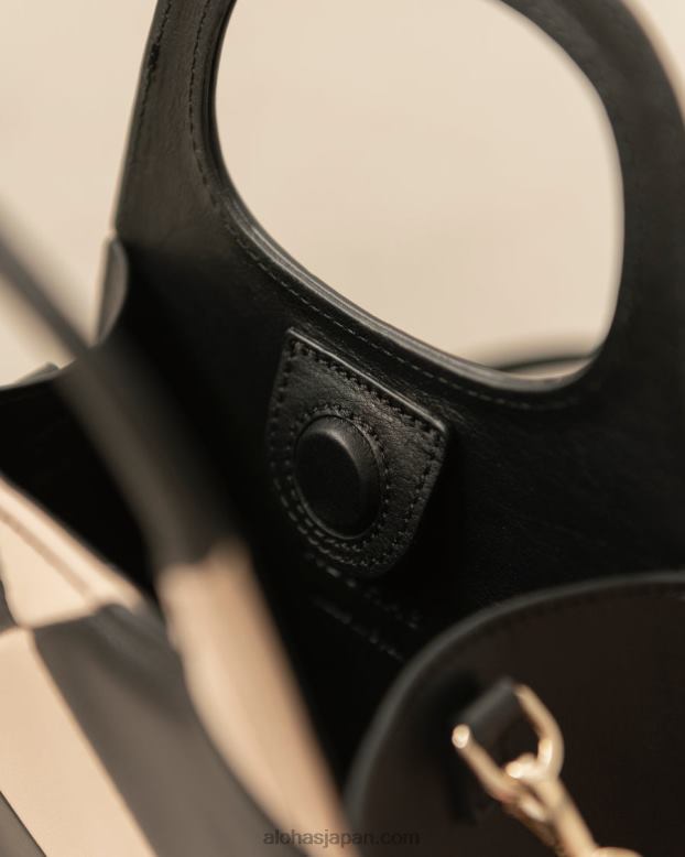 Alohas スカッキ ブラック ホワイト 42TFH1076 女性 a scacchi - 黒と白の市松模様のハンドバッグ