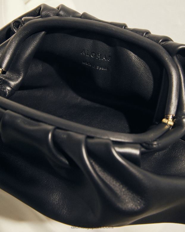 Alohas 黒 42TFH1090 女性 the d - ブラックレザーハンドバッグ