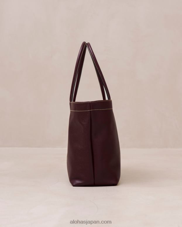 Alohas ダークバーガンディ 42TFH1091 女性 the f - レッド レザー ハンドバッグ