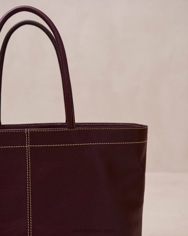 Alohas ダークバーガンディ 42TFH1091 女性 the f - レッド レザー ハンドバッグ