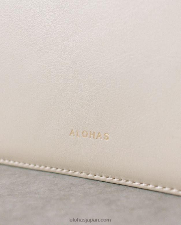 Alohas スカッキ ストーン ベージュ アイボリー 42TFH1099 女性 a scacchi - ベージュとクリーム色のチェック柄ハンドバッグ