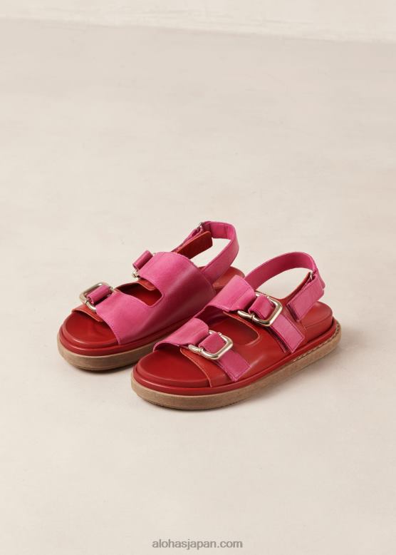 Alohas 口紅レッドマゼンタ 42TFH10 女性 harper - 赤とピンクのレザーサンダル