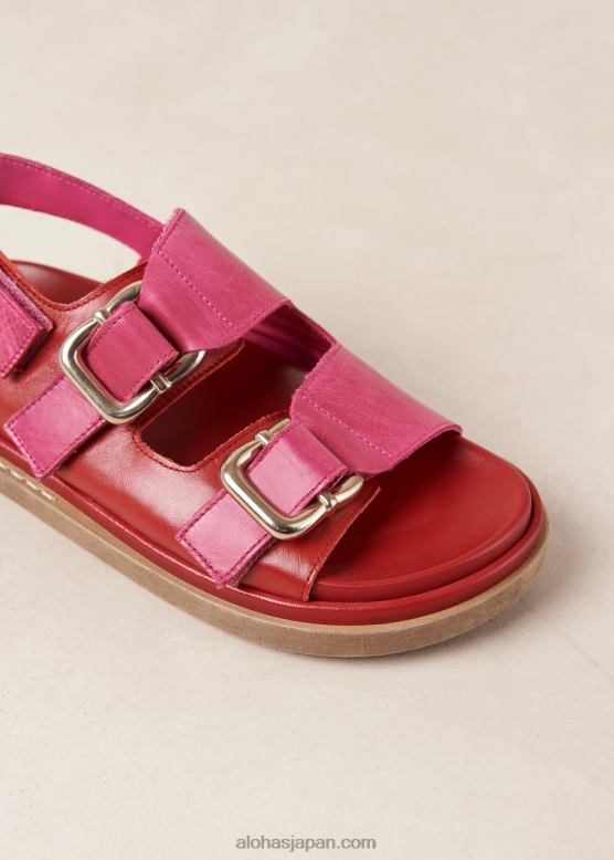 Alohas 口紅レッドマゼンタ 42TFH10 女性 harper - 赤とピンクのレザーサンダル