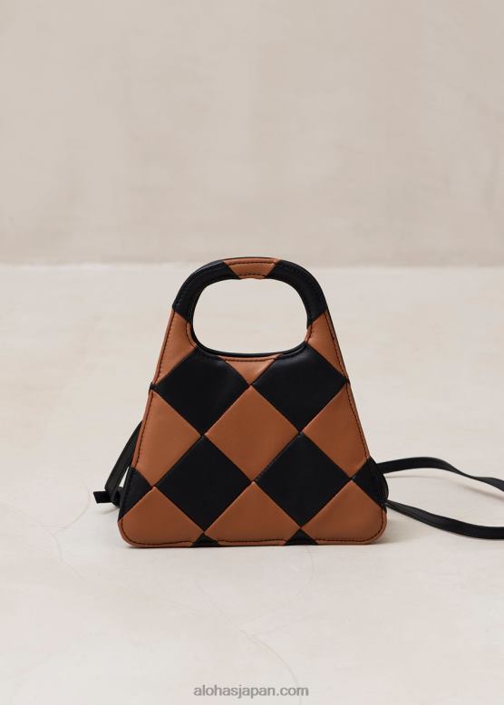 Alohas スカッキ ブラックタン/タン 42TFH1100 女性 a scacchi - 黒と茶色の市松模様のハンドバッグ