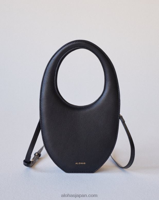 Alohas 黒 42TFH1102 女性 the o - ブラック レザー ハンドバッグ