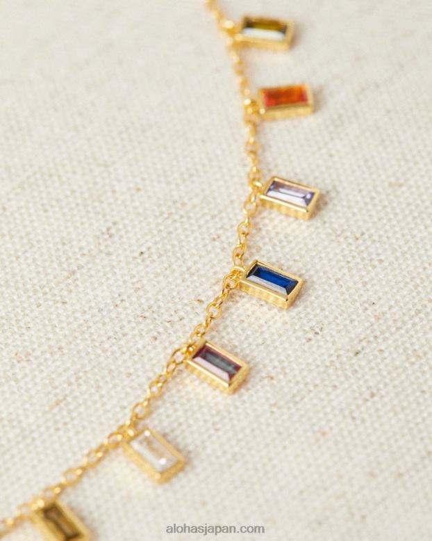 Alohas 金 42TFH1110 女性 Aquarius - マルチカラージェムストーンゴールドネックレス
