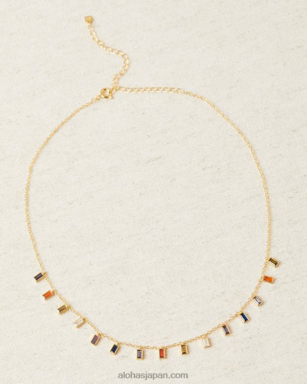 Alohas 金 42TFH1110 女性 Aquarius - マルチカラージェムストーンゴールドネックレス