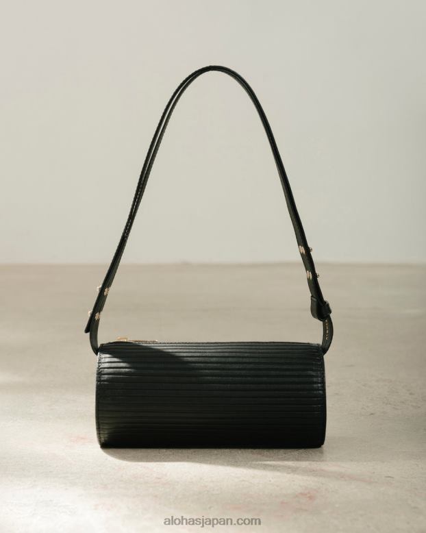 Alohas プリーツブラック 42TFH1120 女性 iプリーツ - ブラックレザーハンドバッグ