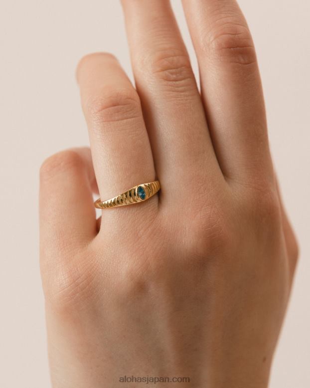 Alohas 青 42TFH1121 女性 ターメリック - 金と青のリング