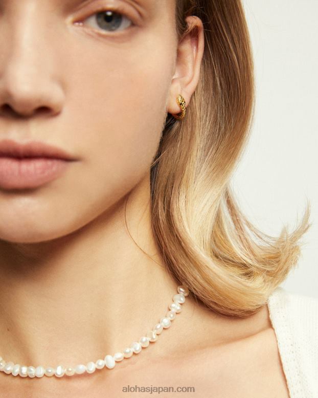 Alohas 金 42TFH1126 女性 シンプルなパールネックレス