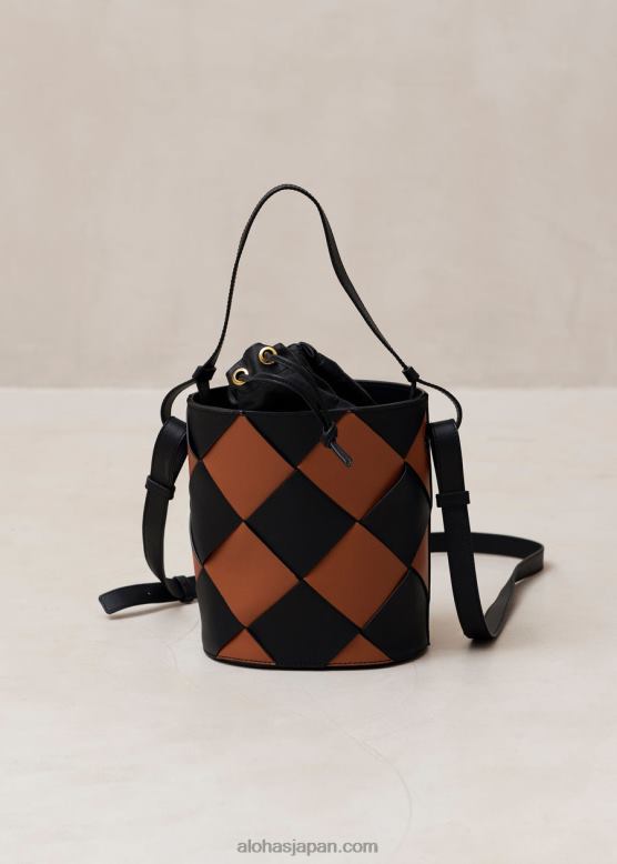 Alohas スカッキブラックタン 42TFH1152 女性 the u venti scacchi - 黒と茶色のレザー ハンドバッグ
