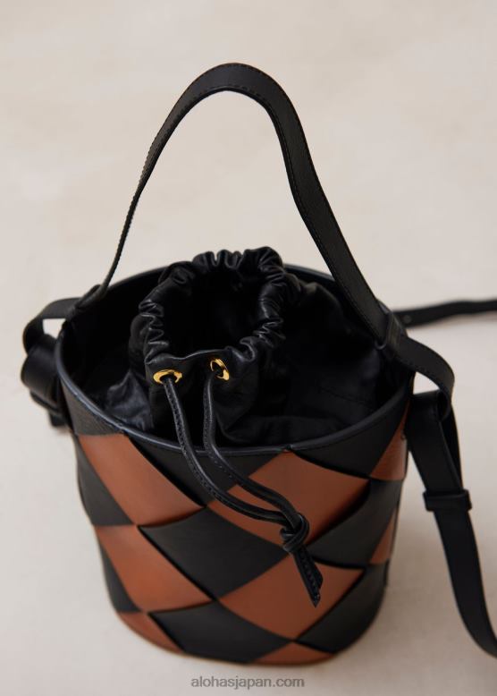 Alohas スカッキブラックタン 42TFH1152 女性 the u venti scacchi - 黒と茶色のレザー ハンドバッグ