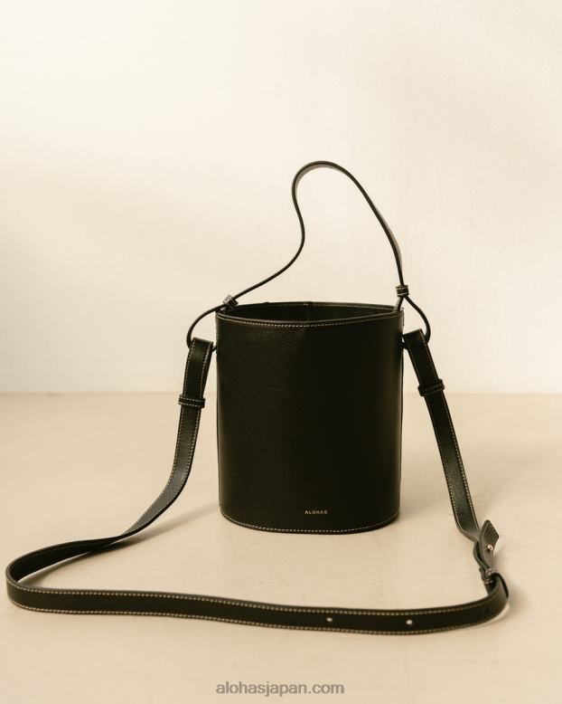 Alohas ワッフルブラック 42TFH1155 女性 the u venti ワッフル - ブラックレザーハンドバッグ