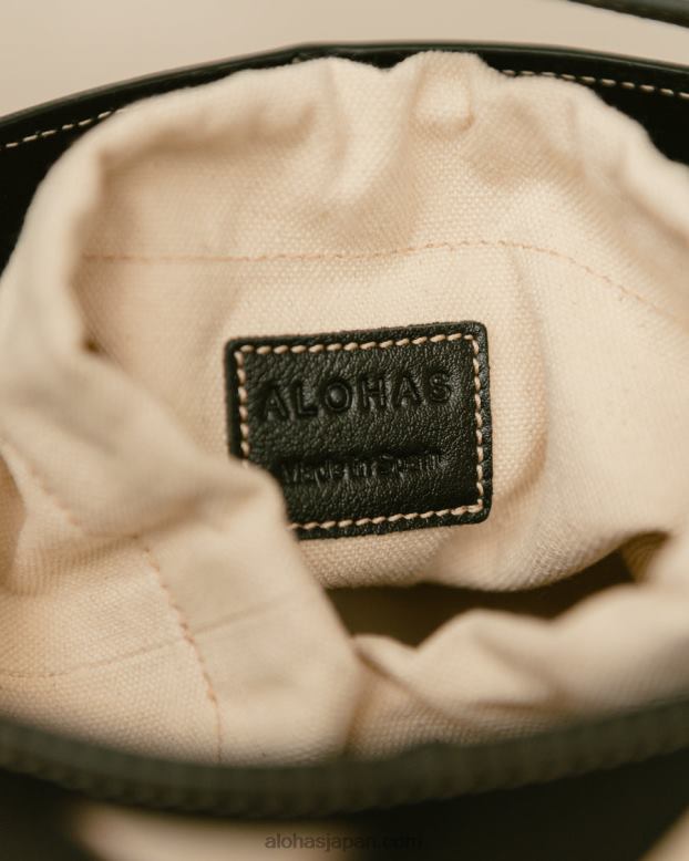 Alohas ワッフルブラック 42TFH1155 女性 the u venti ワッフル - ブラックレザーハンドバッグ