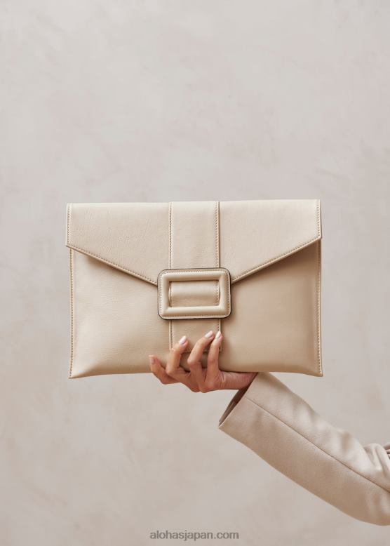 Alohas クリーム 42TFH1210 女性 e - ホワイトレザーハンドバッグ