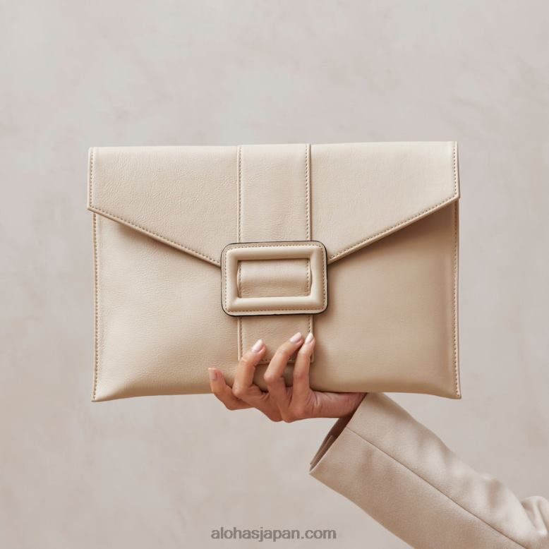 Alohas クリーム 42TFH1210 女性 e - ホワイトレザーハンドバッグ