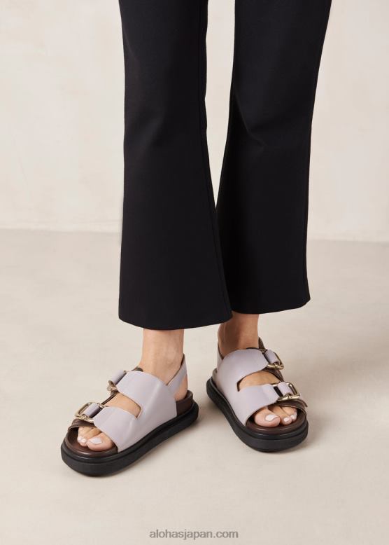 Alohas コーヒーブラウンモーブ 42TFH15 女性 harper - 茶色と紫のレザーサンダル