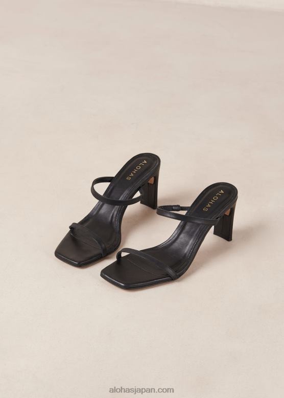 Alohas 黒 42TFH161 女性 カンヌ - 黒のレザーサンダル