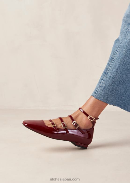 Alohas オニックスワイン ブルゴーニュ 42TFH1 女性 ルーク - レッドのパテントレザーバレエシューズ