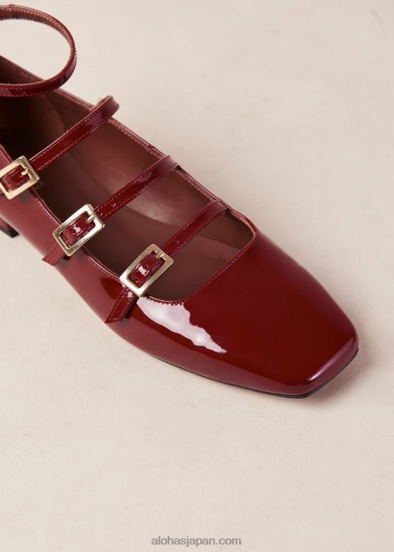 Alohas オニックスワイン ブルゴーニュ 42TFH1 女性 ルーク - レッドのパテントレザーバレエシューズ