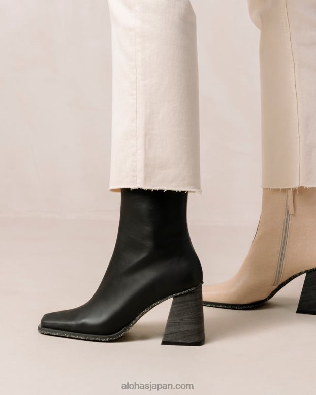 Alohas バイカラーストーンベージュブラック 42TFH201 女性 South corn - 黒とベージュのビーガン レザー ブーツ