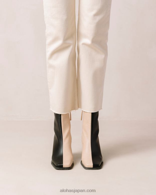Alohas バイカラーストーンベージュブラック 42TFH201 女性 South corn - 黒とベージュのビーガン レザー ブーツ