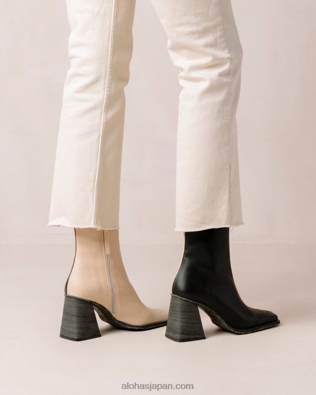 Alohas バイカラーストーンベージュブラック 42TFH201 女性 South corn - 黒とベージュのビーガン レザー ブーツ
