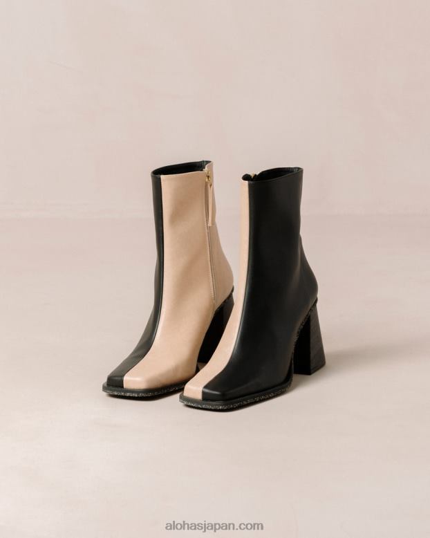Alohas バイカラーストーンベージュブラック 42TFH201 女性 South corn - 黒とベージュのビーガン レザー ブーツ