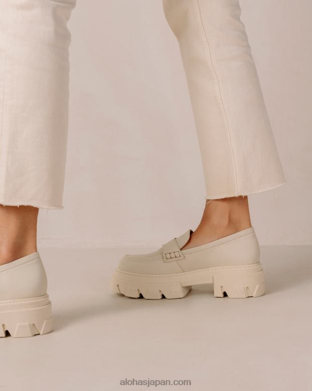 Alohas 象牙 42TFH25 女性 トレイルブレイザー - クリームレザーローファー