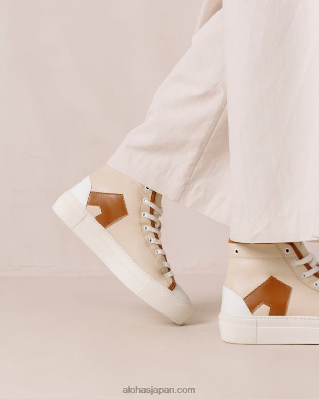 Alohas クッキー 42TFH263 女性 tb.35 - ブラウンとベージュのレザースニーカー