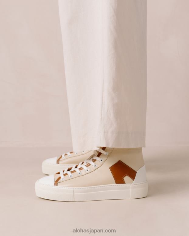 Alohas クッキー 42TFH263 女性 tb.35 - ブラウンとベージュのレザースニーカー