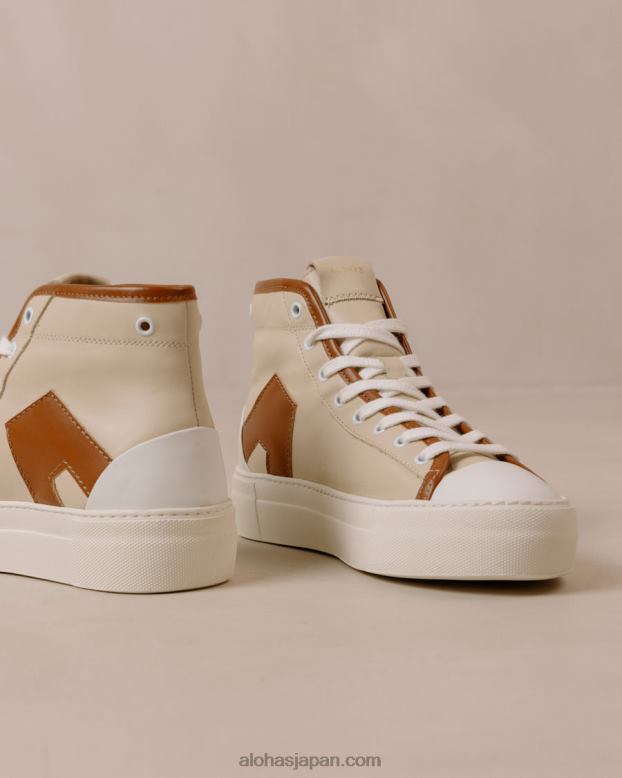 Alohas クッキー 42TFH263 女性 tb.35 - ブラウンとベージュのレザースニーカー