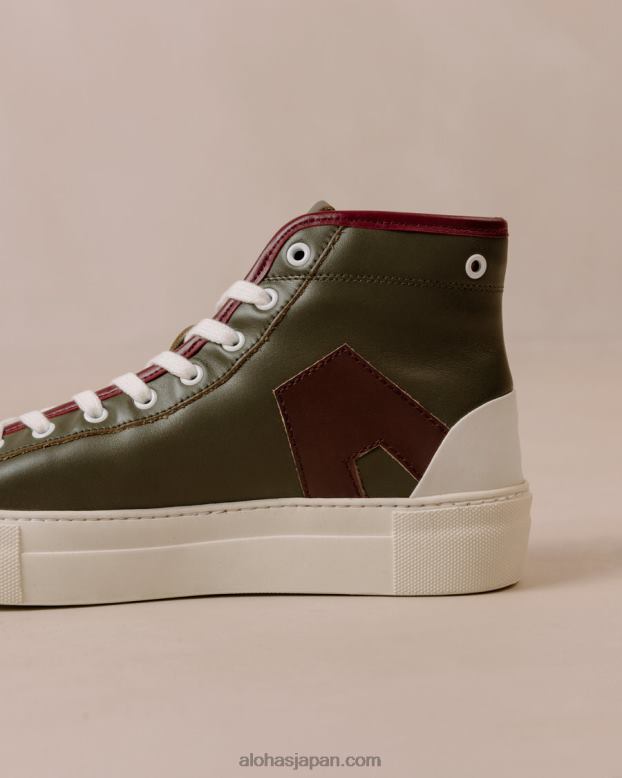Alohas 山 42TFH264 女性 tb.35 - 赤と緑のレザースニーカー